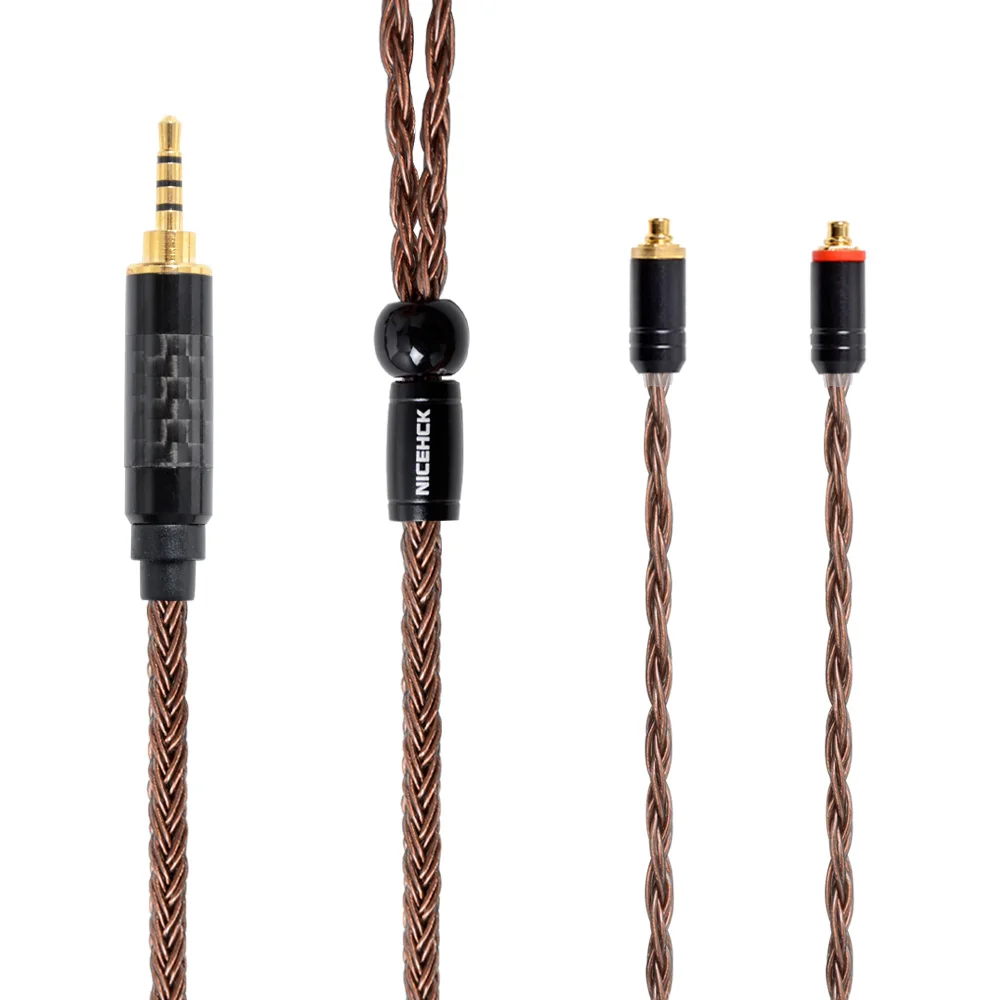 2.5mm With MMCX NICEHCK 16 сердечник высокой чистоты наушники с медным покрытием кабель 3,5/2,5/4,4 мм разъем MMCX/2Pin для TFZ TRNV90 ZSX CCAC12 NICEHCK F3/NX7 Pro/DB3 - Цвет: 2.5mm With MMCX