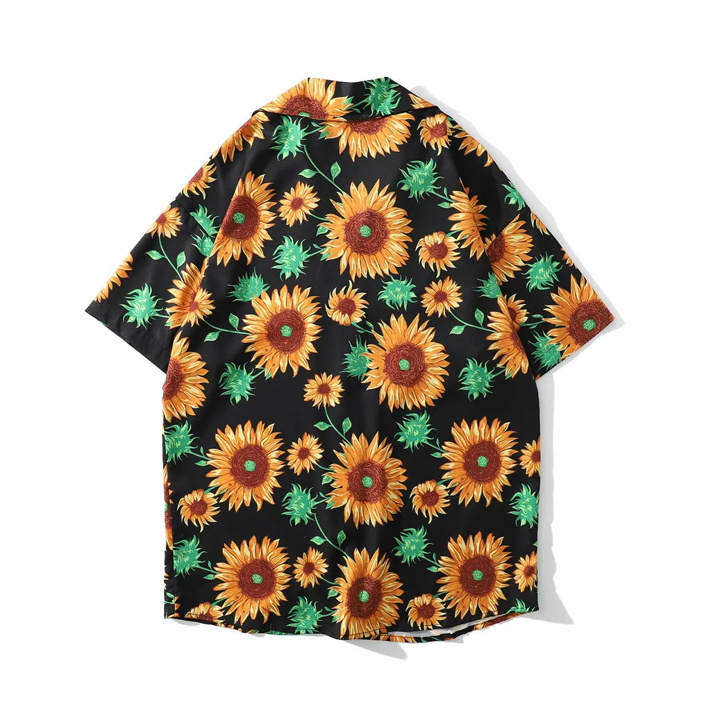 Chemise цветочные рубашки мужские летние повседневные с коротким рукавом пляжный топы Свободные повседневные блузки мужские Гавайские рубашки топы Мужские рубашки WW