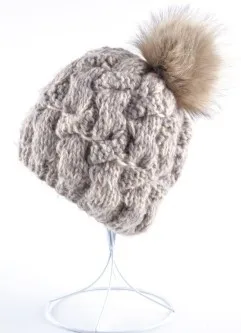 Модная повседневная облегающая женская шапка skullies, шерстяные зимние вязаные шапки с цветком, шерстяная шапка gorro, шапочки для женщин - Цвет: Серый