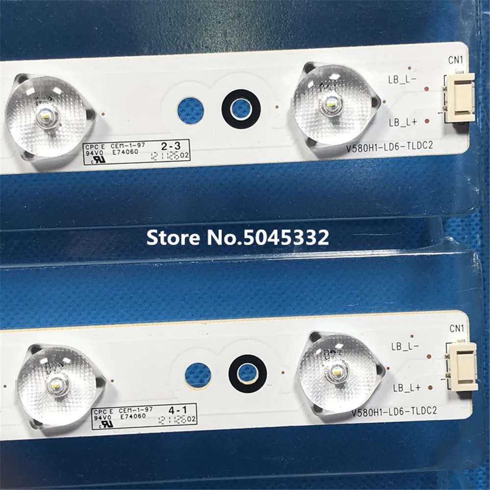 Светодиодный Подсветка полосы 23 лампы для Konka 5" ТВ V580H1-LD6-TLDC3 V580H1-LD6-TRDC3 V580HK1-LD6 D58LW7110 58L1350U DP58D34-LE58F3281