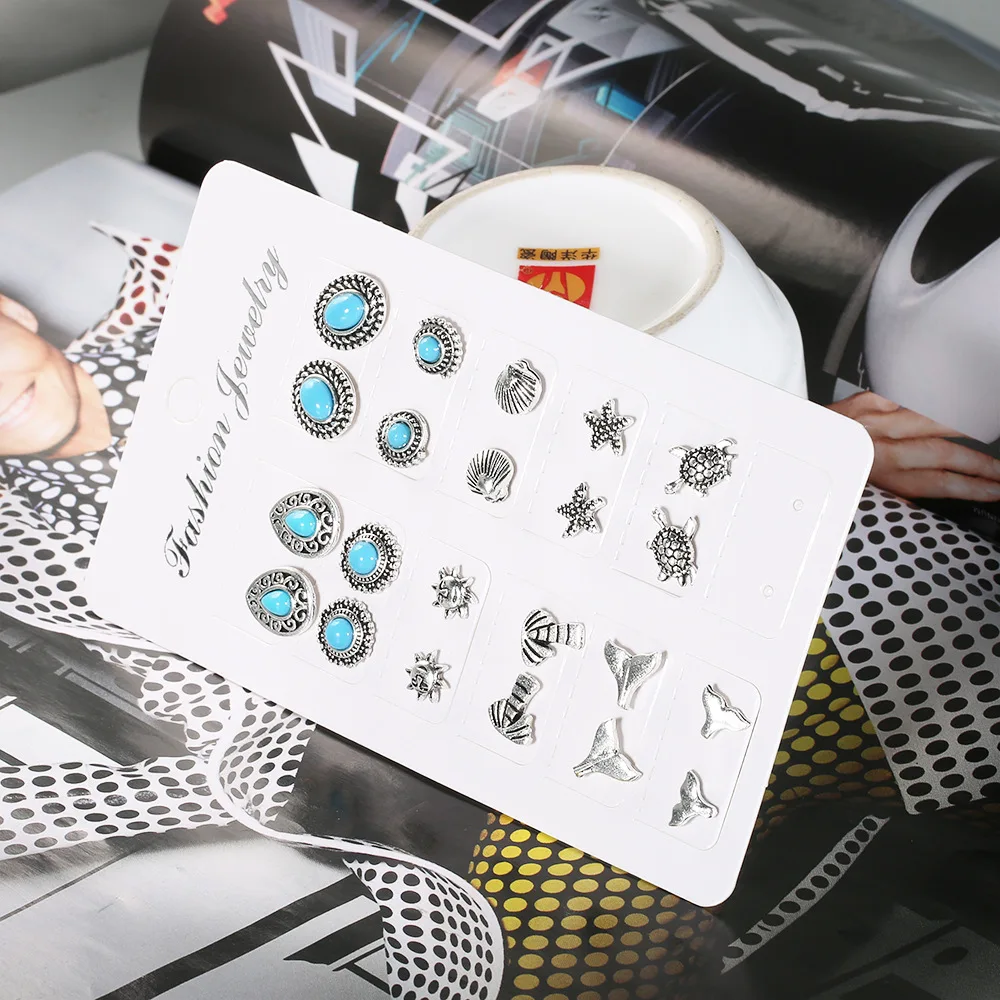 22 шт./компл. Винтаж серебряная звезда оболочки черепаха хвост русалки