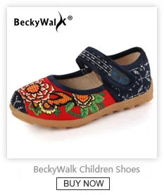 BeckyWalk/осень обувь для детей мальчиков и девочек Лоферы китайский Национальный стиль Тканевая обувь детей Противоскользящие кроссовки CSH671