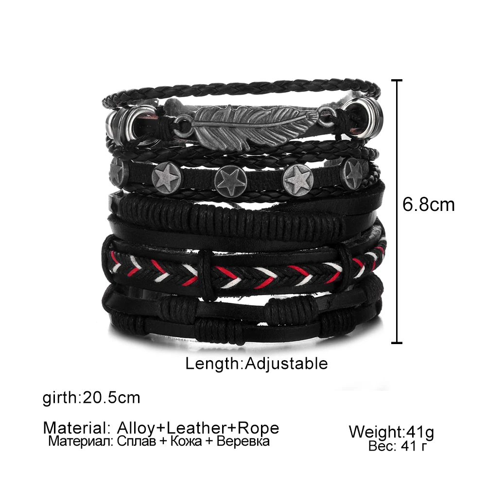 

Vintage Multiple Charm Bracelets Set For 2019 Men Woman Fashion Wristbands Owl Leaf Leather Bracelet Bangles Party Jewelry
