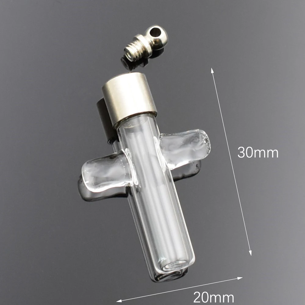 5 шт. винтовая крышка Крестовая стеклянная флакон кулон бутылка для духов