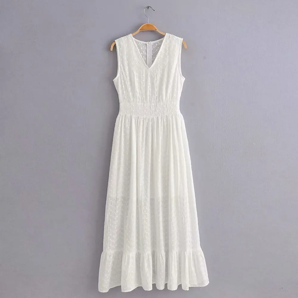 2019 женское шикарное модное платье без рукавов с v образным вырезом и вышивкой