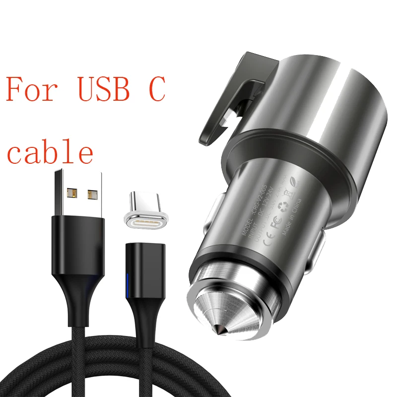 charger usb C Tongyinhai QC3.0 Dual USB Автомобильное зарядное устройство 3 в 1 USB кабель Магнитный телефон зарядка для Iphone Android телефон Быстрая зарядка кабель Шнур - Тип штекера: charger usb C