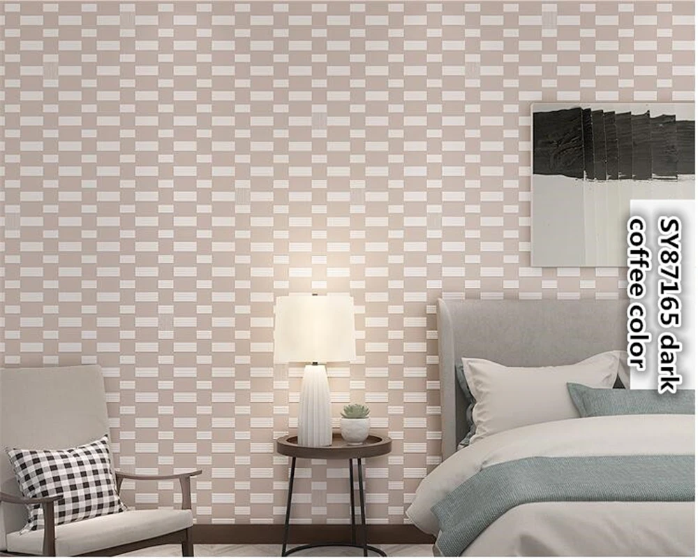 

beibehang Modern fashion simple non-woven wallpaper bedroom living room TV papel de parede 3d wallpaper square wall paper tapety