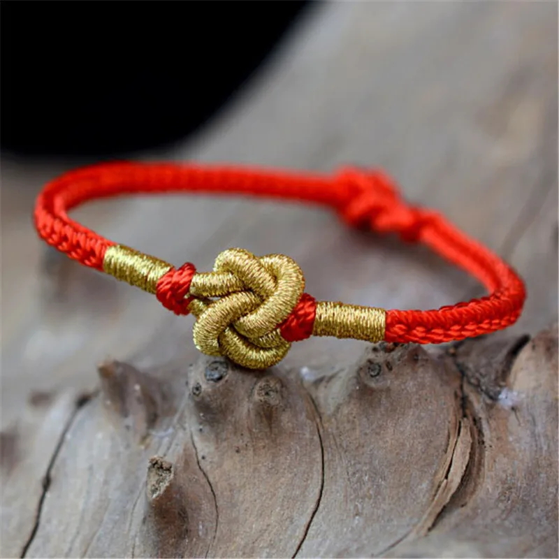 Классический ручной тканый браслет Lucky Red Rope китайский плетеный работы с