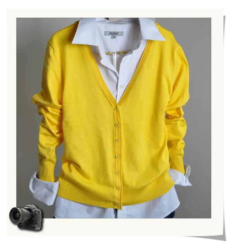 2016 новое поступление женская одежда свитер карамельного цвета вязаный кардиган