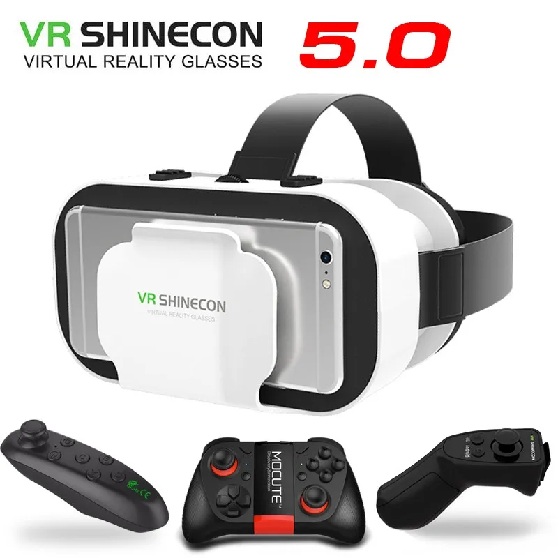 VR SHINECON 5.0  Virtual Reality 3D Glasses With Gamepad For 4.7-6.0 inch Phone