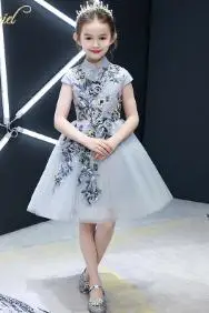 Высокое качество ручной работы вечерние платья для девочек Vestido daminha Casamento бальное платье для девочек в цветочек платья для свадьбы От 4 до 12 лет