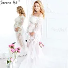 Сексуальное платье с открытыми плечами для беременных пляжное вечернее платье кружевное платье с короткими рукавами вечернее платье для фотосессии 2021 Serene Hill HA2112