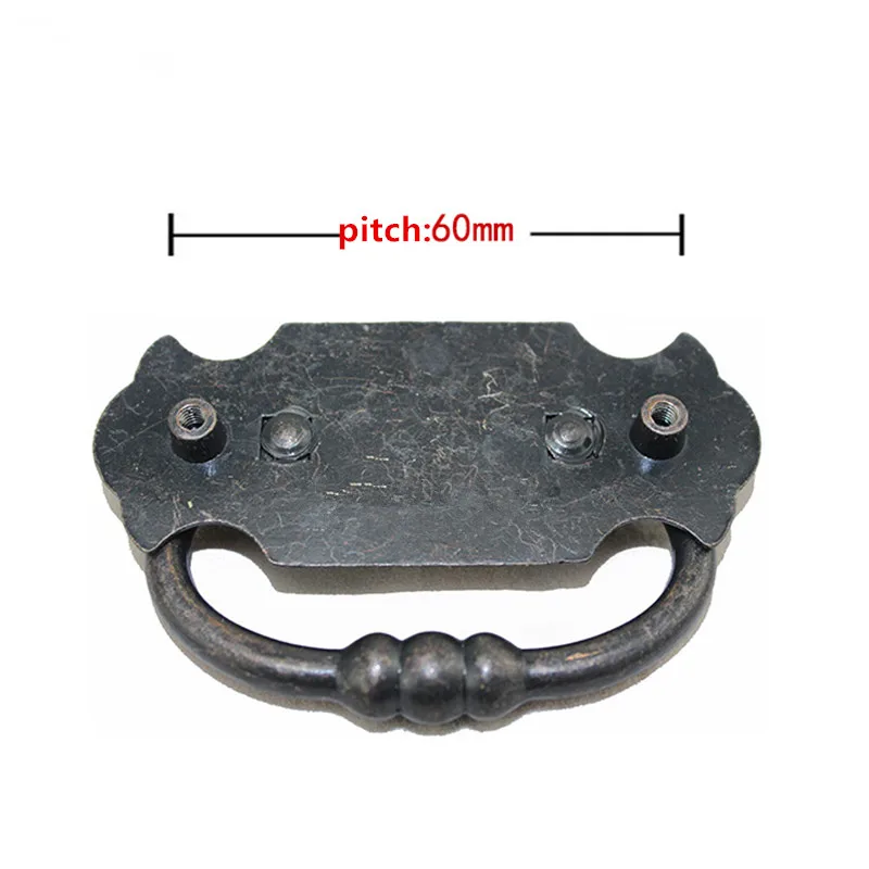 Bulk Vintage Alloy Black Handle Tab Drawer Cabinet Jewelry Box Decorative DIY Furniture Chinese Home Handles 88*56mm 10Pcs |