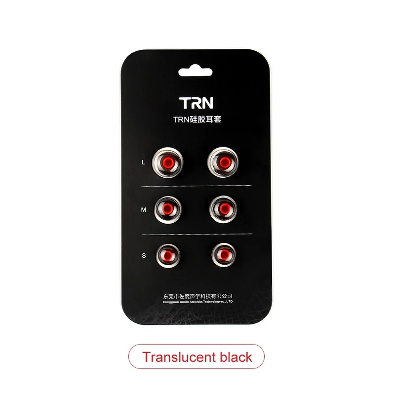 Translucent black TRN 3 пары(6 шт.) L M S в ухо силиконовые наушники наконечники наушники/ушные втулки/ушные наконечники/наушники для наушники KZ TRN X6/V30/V80 - Цвет: Translucent black