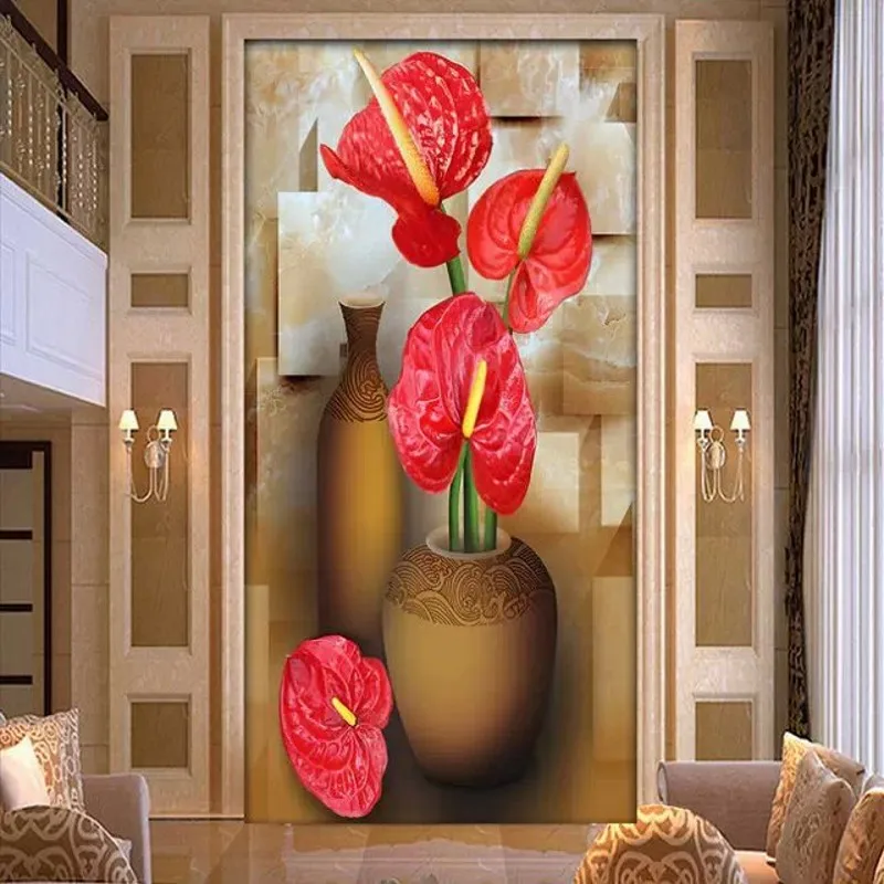 

photo wallpaper 3D personality fashion vase mural waterproof wallpaper bedroom living room TV background wallpaper murals