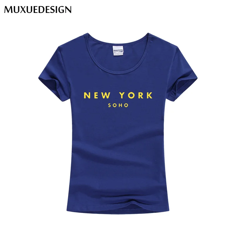 2018 Нью Йорк Сохо женские футболки хлопок Повседневная забавная футболка для Леди