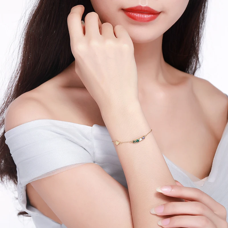 Женский браслет BAFFIN простой модный с цепочкой из серебра S925 пробы и кристаллами