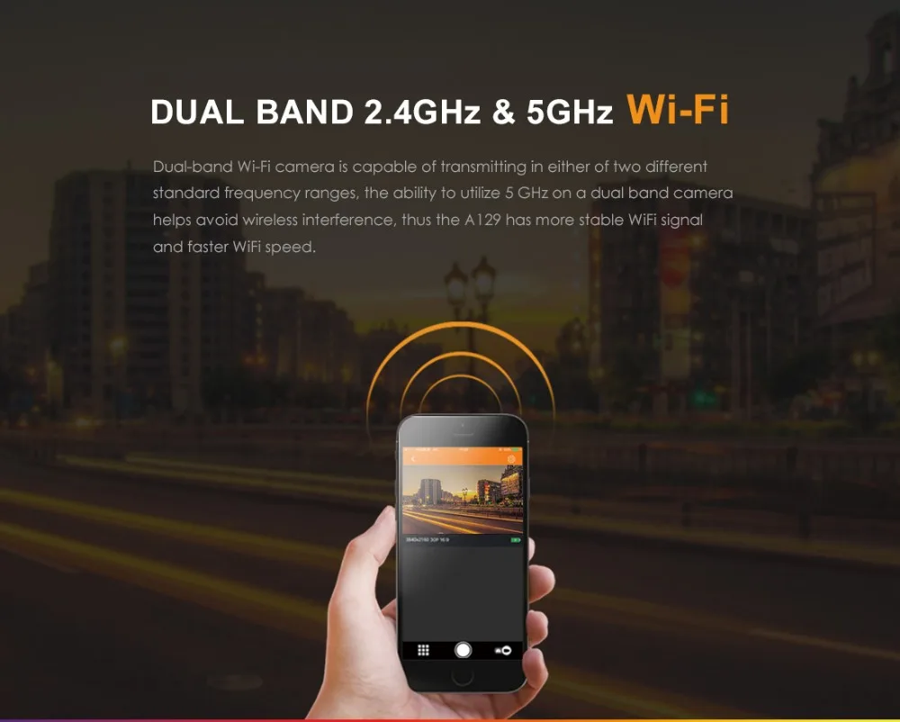 «viofo» A129 фронтальный видеорегистратор двухканальный 5 ГГц Wifi Full HD 1080P 30fps IMX291 Starvis Автомобильный видеорегистратор опционально gps и камера заднего вида