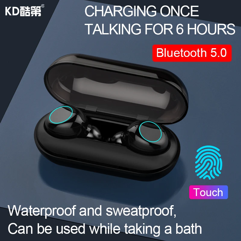 KD мини раздельный беспроводной Bluetooth наушник 5 0 сенсорный водостойкий