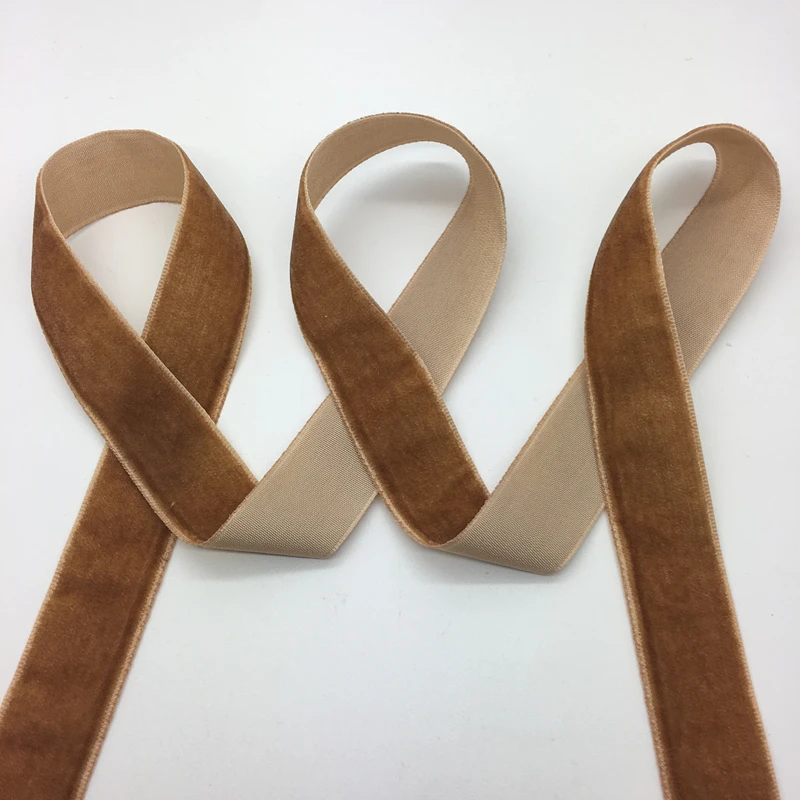3 ярдов/партия 3/4 &quot(20 мм) широкий коричневый бархат лента повязка на голову