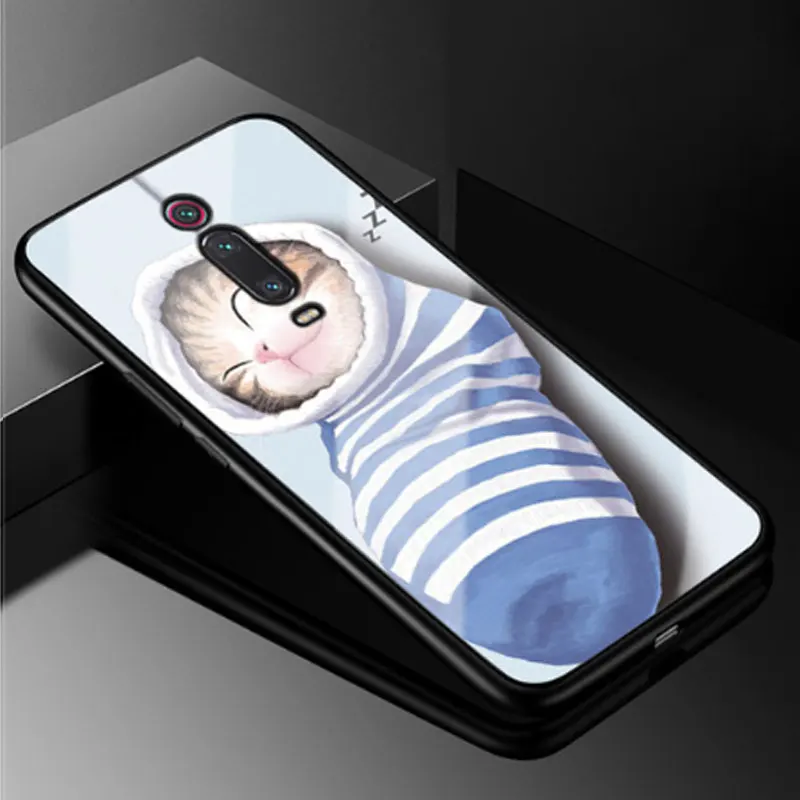 Чехол для Xiaomi mi 9 T Pro, жесткий чехол из закаленного стекла для Xiaomi mi 9 T, мягкий бампер из ТПУ для mi 9 T 9 T Pro mi 9TPro Coque - Цвет: 19
