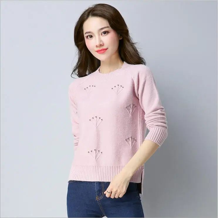 2019 Новый женский o-образный вырез трикотажный свитер для женщин свитера и