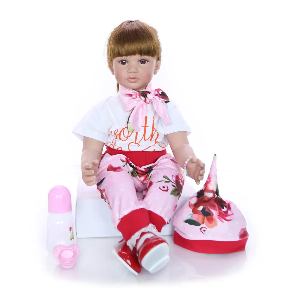 

Bebes reborn doll 60cm Silicone reborn baby doll adorable vinyl toddler Bonecas girl menina de surprice doll gift l.o.l