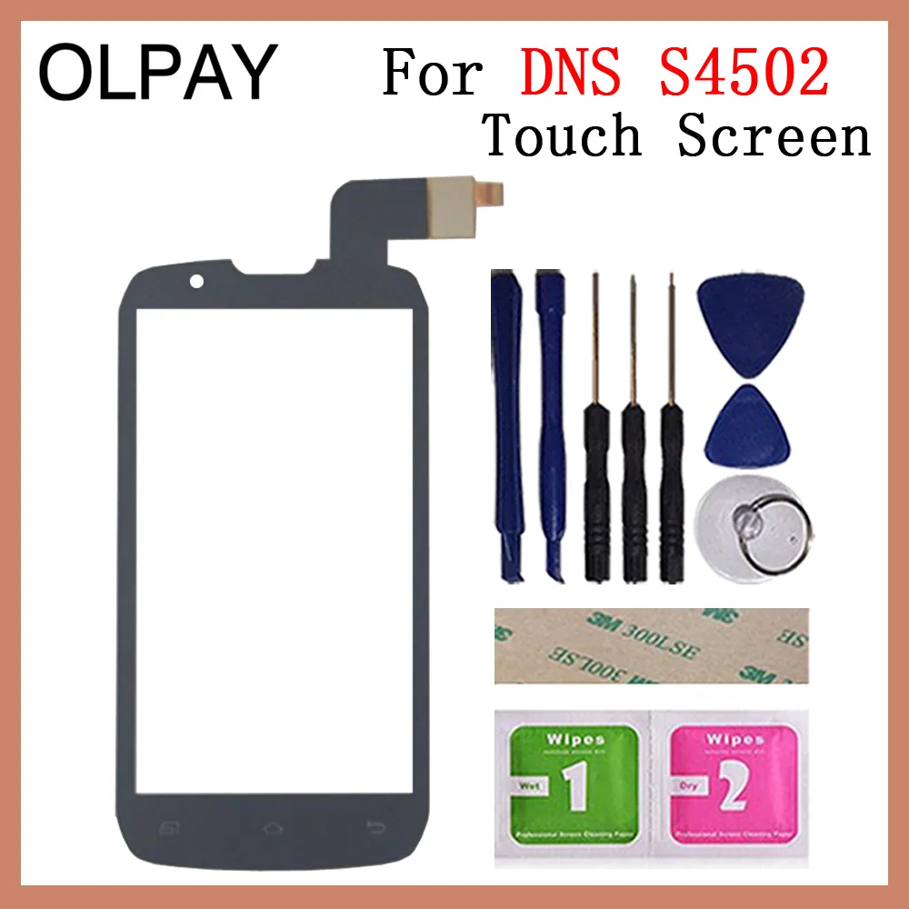 OLPAY 4,3 ''мобильный телефон для DNS S4502 S4502M сенсорный экран стекло дигитайзер панель объектив сенсор инструменты Бесплатный клей+ салфетки