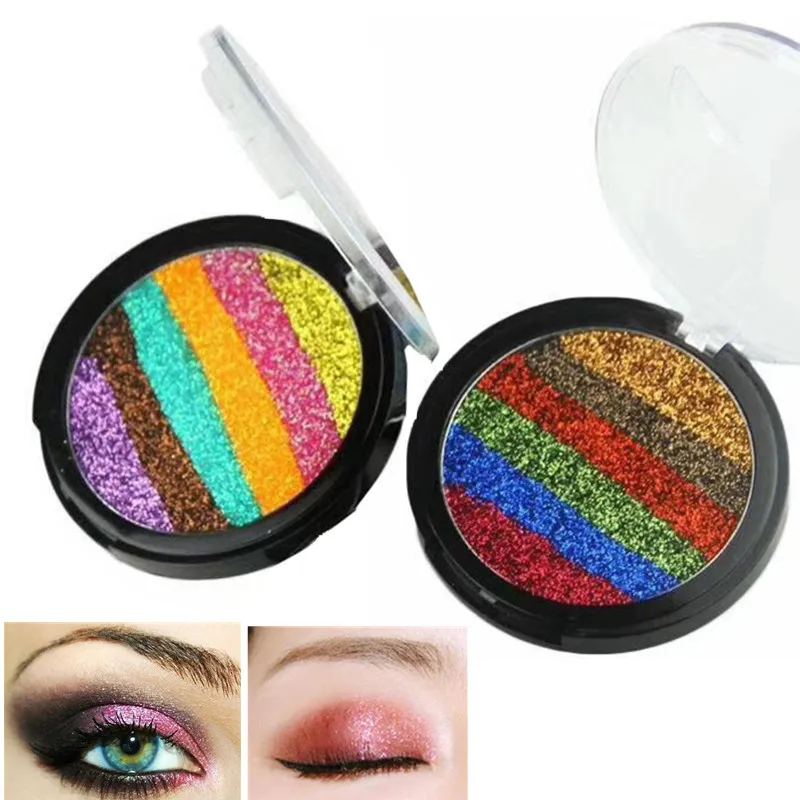 Нажал блеск палитра теней Радуга один тени для век Сияющий Макияж Палитра Блеск