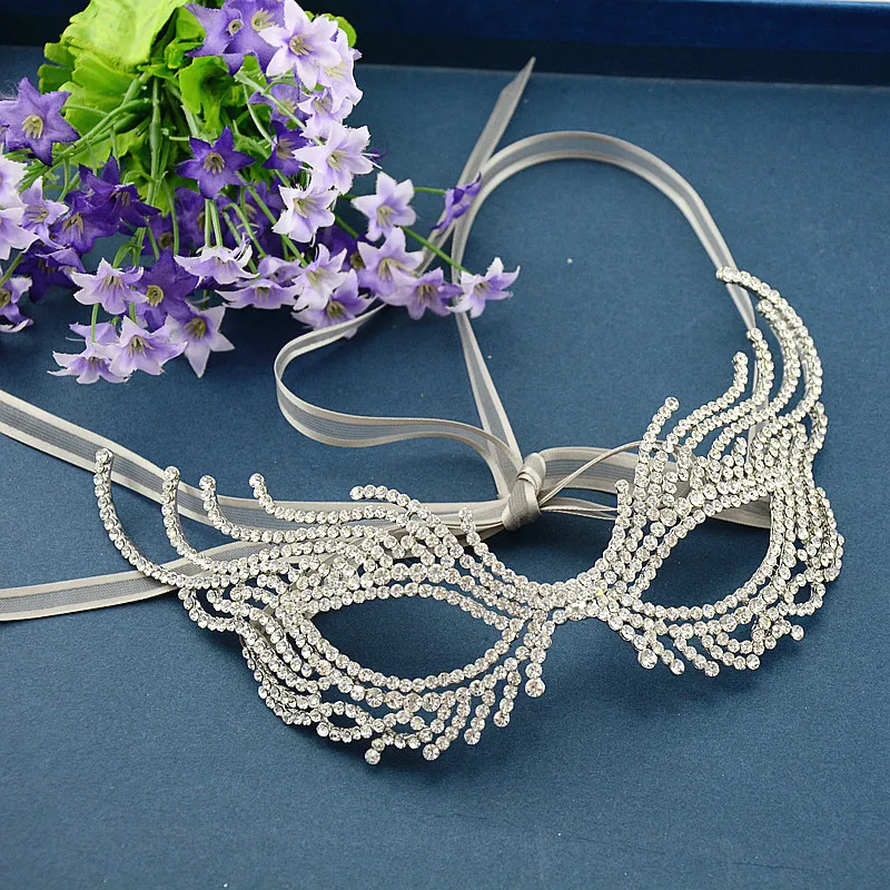 Стразы, маска, Кристальные очки, Альтернативная диадема quinceanera, свадебное украшение для волос, ювелирные изделия для волос