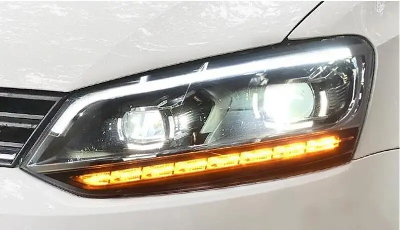 

Car Styling for Polo Headlight 2pcs 2011 2012 2013 2014 2015 2016 2017 Polo LED DRL+turn signal Bi-Xenon headlight Accessories