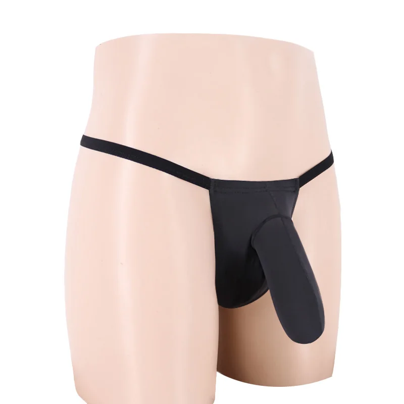 Мужское сексуальное нижнее белье с низкой талией тонкое шелковое длинное