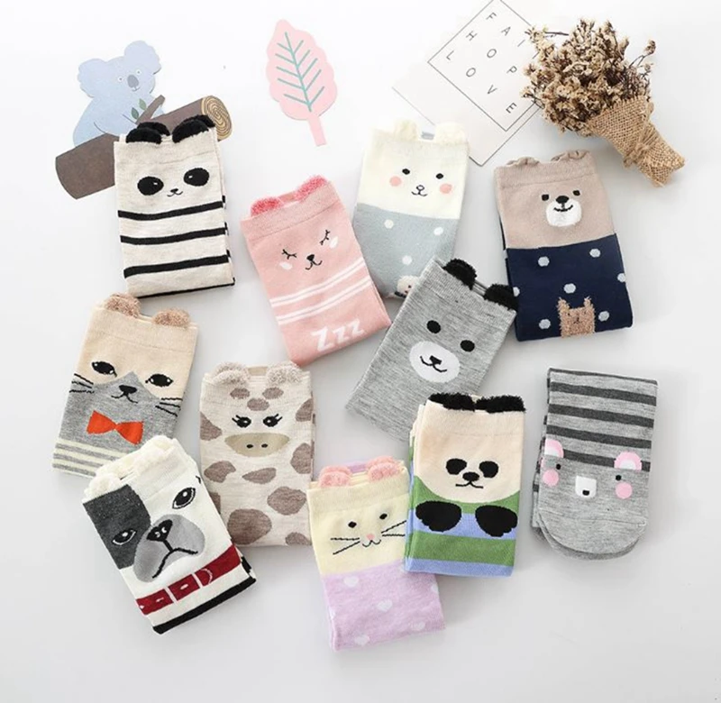 Бесплатная доставка + оптовая продажа осенне зимние теплые носки с мультяшным