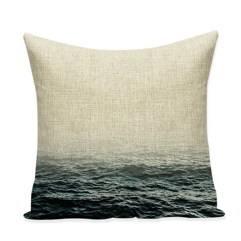 Простое искусственное льняное украшение-чехол для подушки в черном и белом цвете