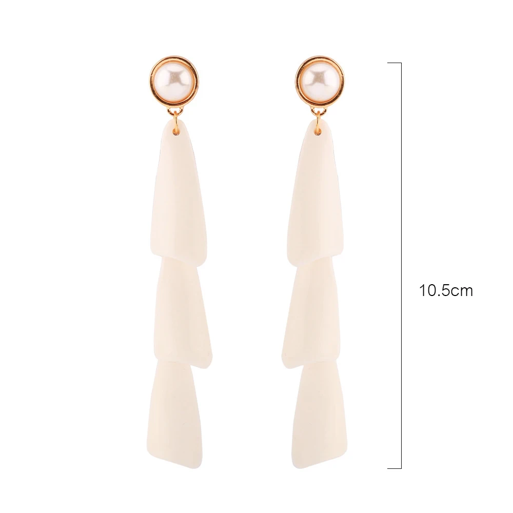 SRCOI модные красивые длинные акриловые серьги зеленого цвета геометрические с