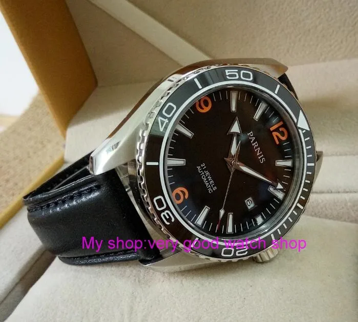 Мужские часы с сапфировым стеклом PARNIS японские автоподзаводом и механическим