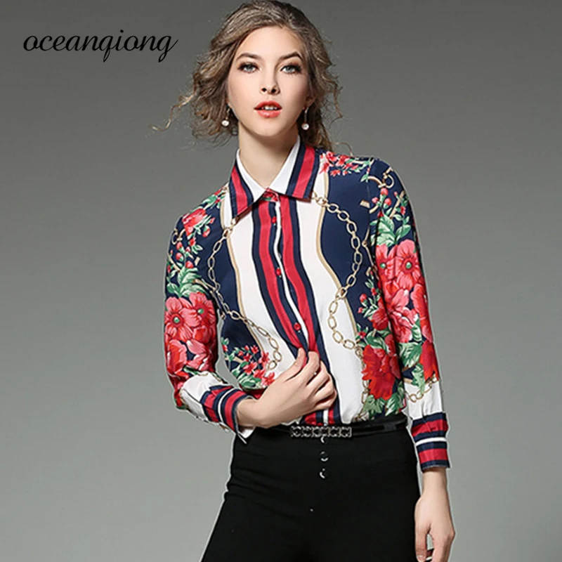 Рубашка женская с длинным рукавом и отложным воротником|ladies shirts|floral shirt womenwomen blouse