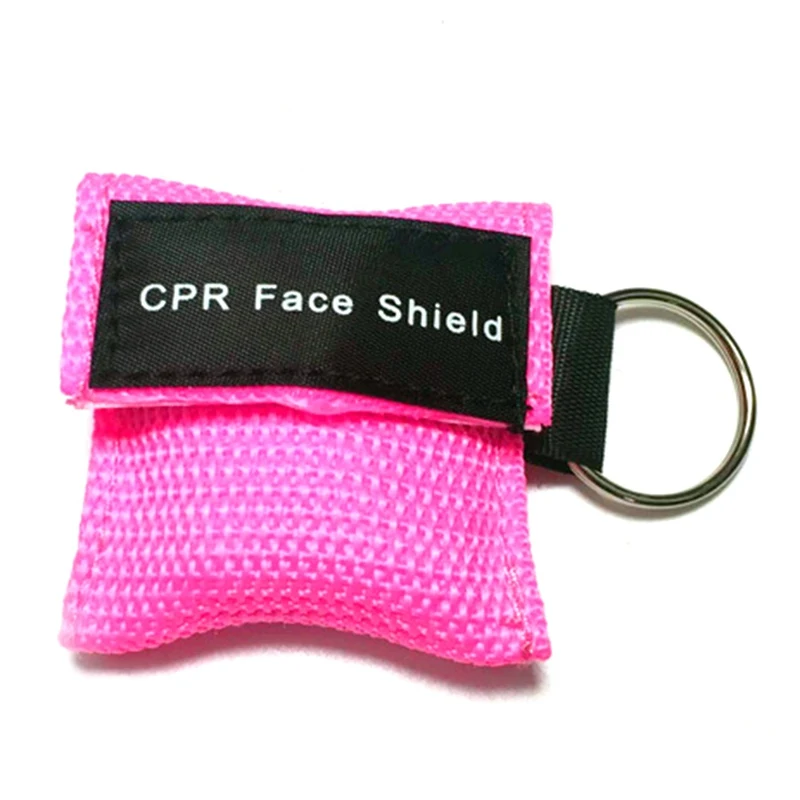 pink Цветная маска для реаниматора CPR, брелок для первой помощи, маска для защиты лица, инструменты для ухода за здоровьем - Цвет: pink