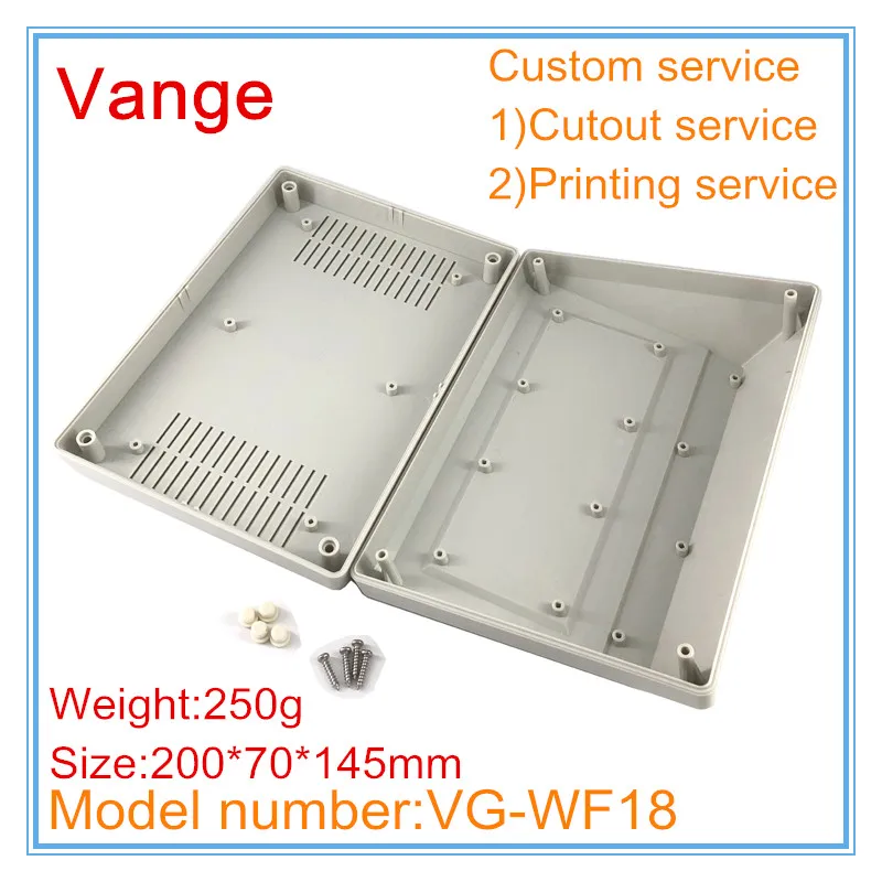 5pcs/lot router project box 200*70*145mm IP54 ABS plastic junction case made by extrusion mould shell |