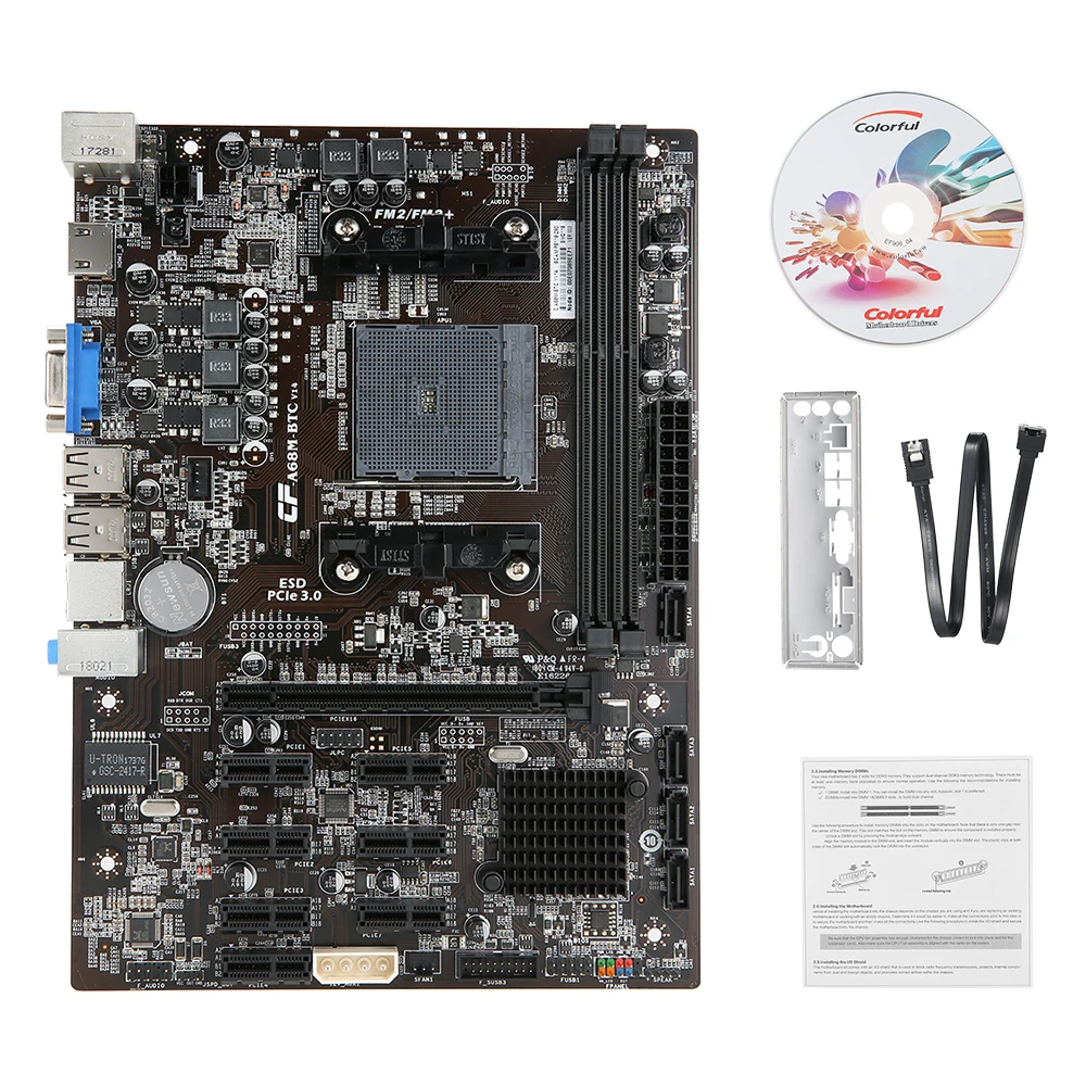 Красочные C.A68M-BTC YV14 системная плата материнской платы для AMD A68 SATA3.0 ATX материнская плата для Шахтерских шахтеров
