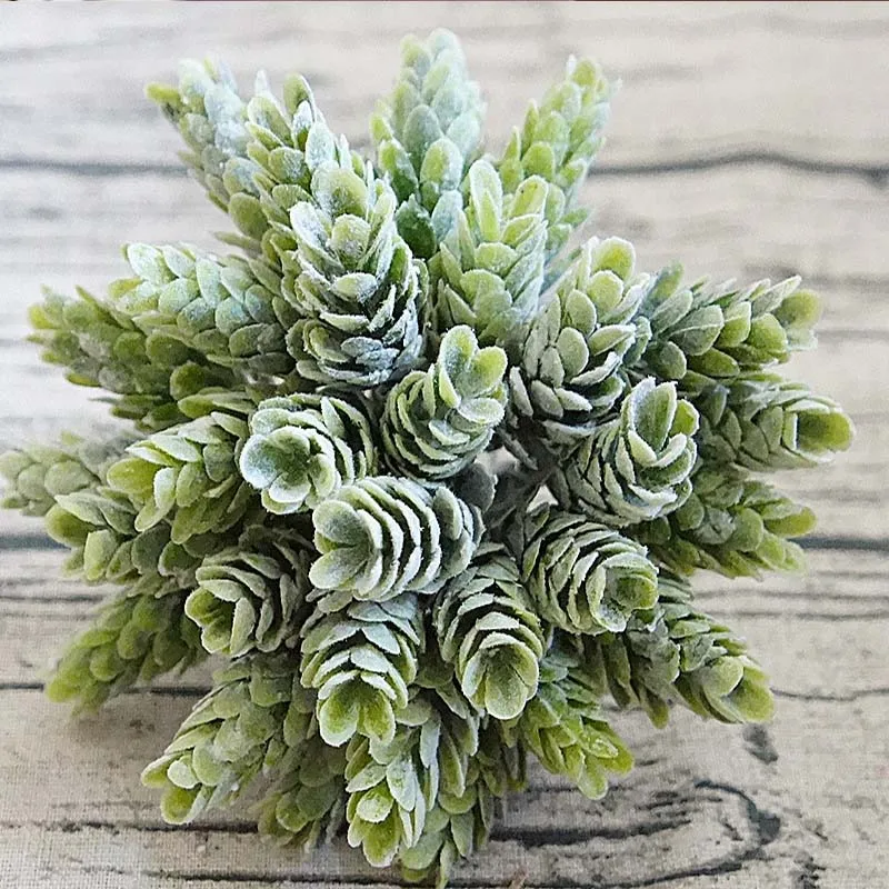 30Pcs/Bundle Fake Green Plant Cheap Artificial Plastic Flowers for Home Table Decorative Wedding Christmas Diy Candy Gift Box images - 6