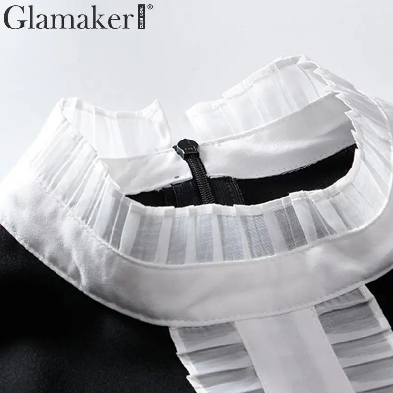 Glamaker свитер с рукавами-клеш сексуальное черное платье женское зимнее лоскутное элегантное мини платье женские осенние вечерние Клубные облегающие платья