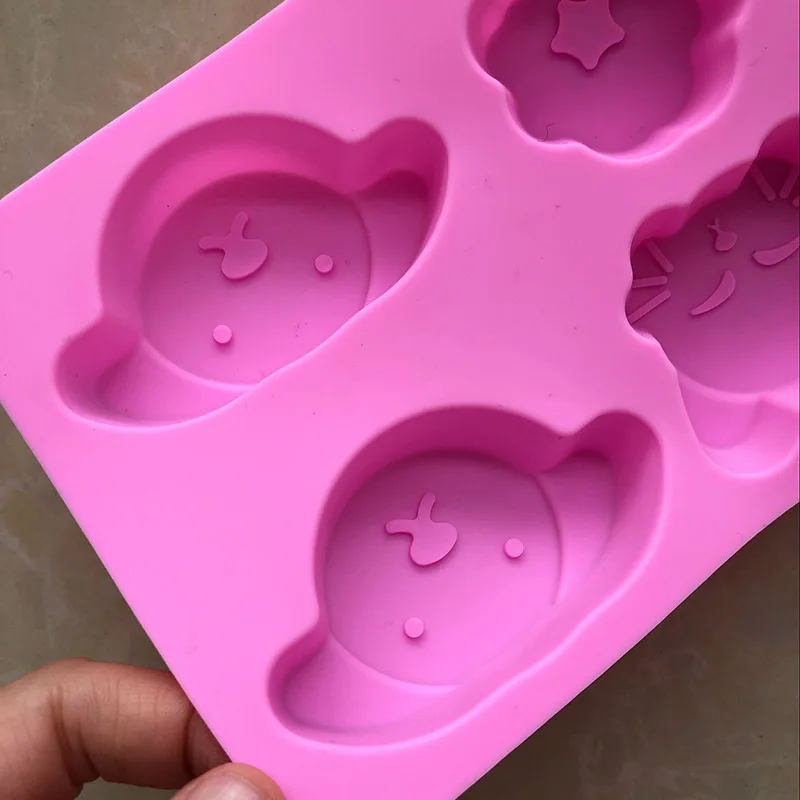 Силиконовая форма для шоколада с 6 отверстиями панда слон помадки мыла конфеты