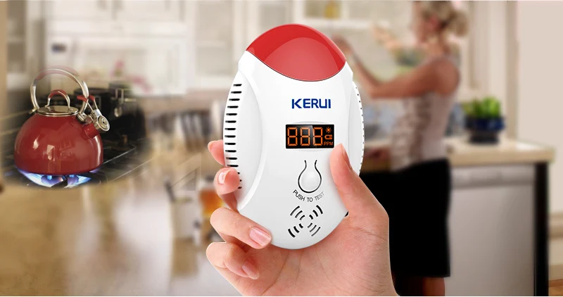 KERUI беспроводной светодиодный детектор с цифровым дисплеем 85 дБ голосовой стробоскоп Домашняя безопасность детектор углекислого газа сигнализация батарея