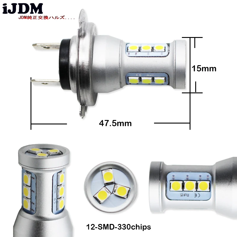 Ijdmt auto high Мощность ошибок H7 светодиодный 12smd 12 В для BMW E46 3 серии 325i 330i M3 днем бег