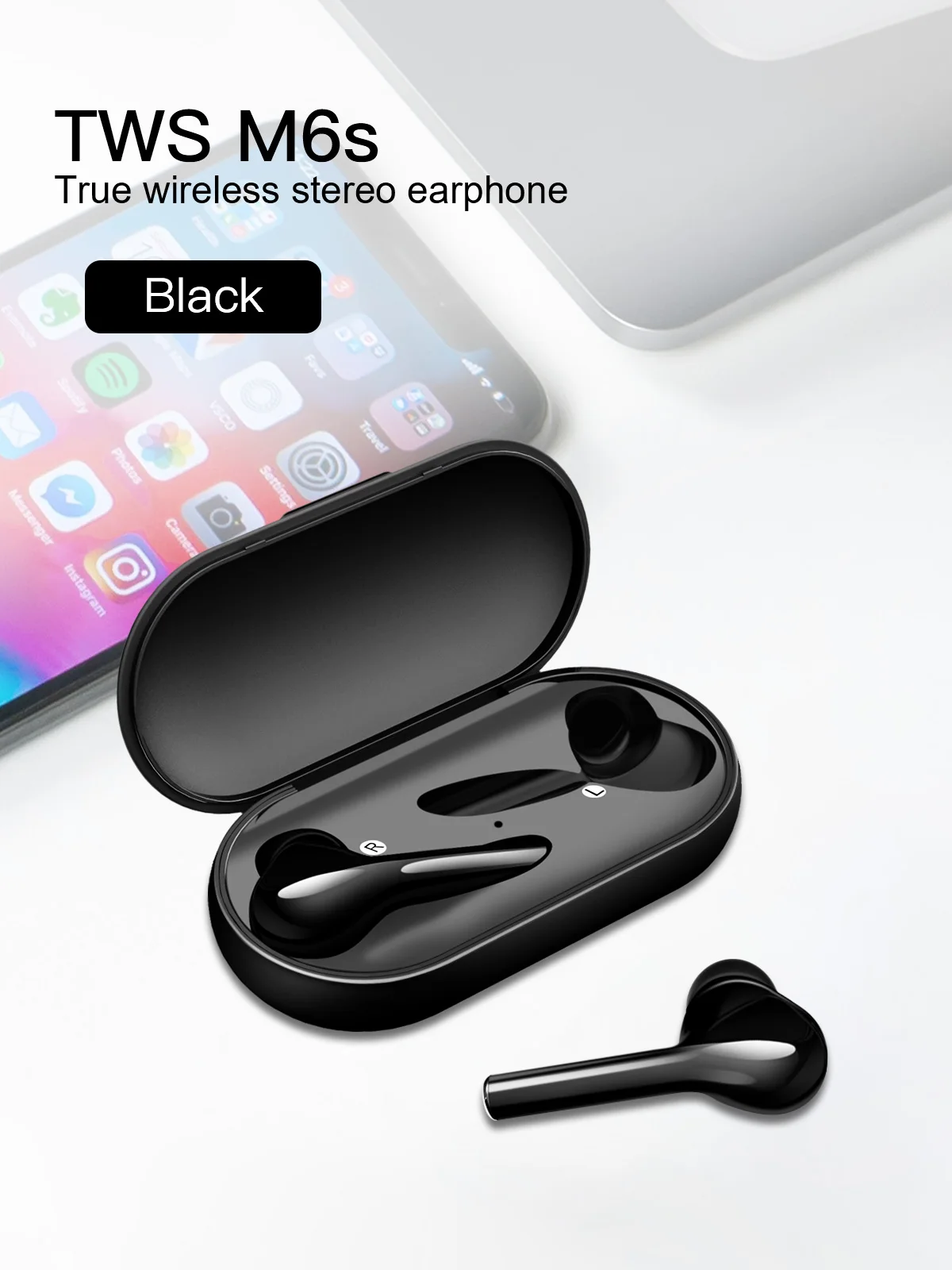 FONKEN наушники-вкладыши TWS с M6s Беспроводной наушники 5,0 Bluetooth стерео наушники в ухо спортивные наушники Handsfree с зарядный чехол для телефона