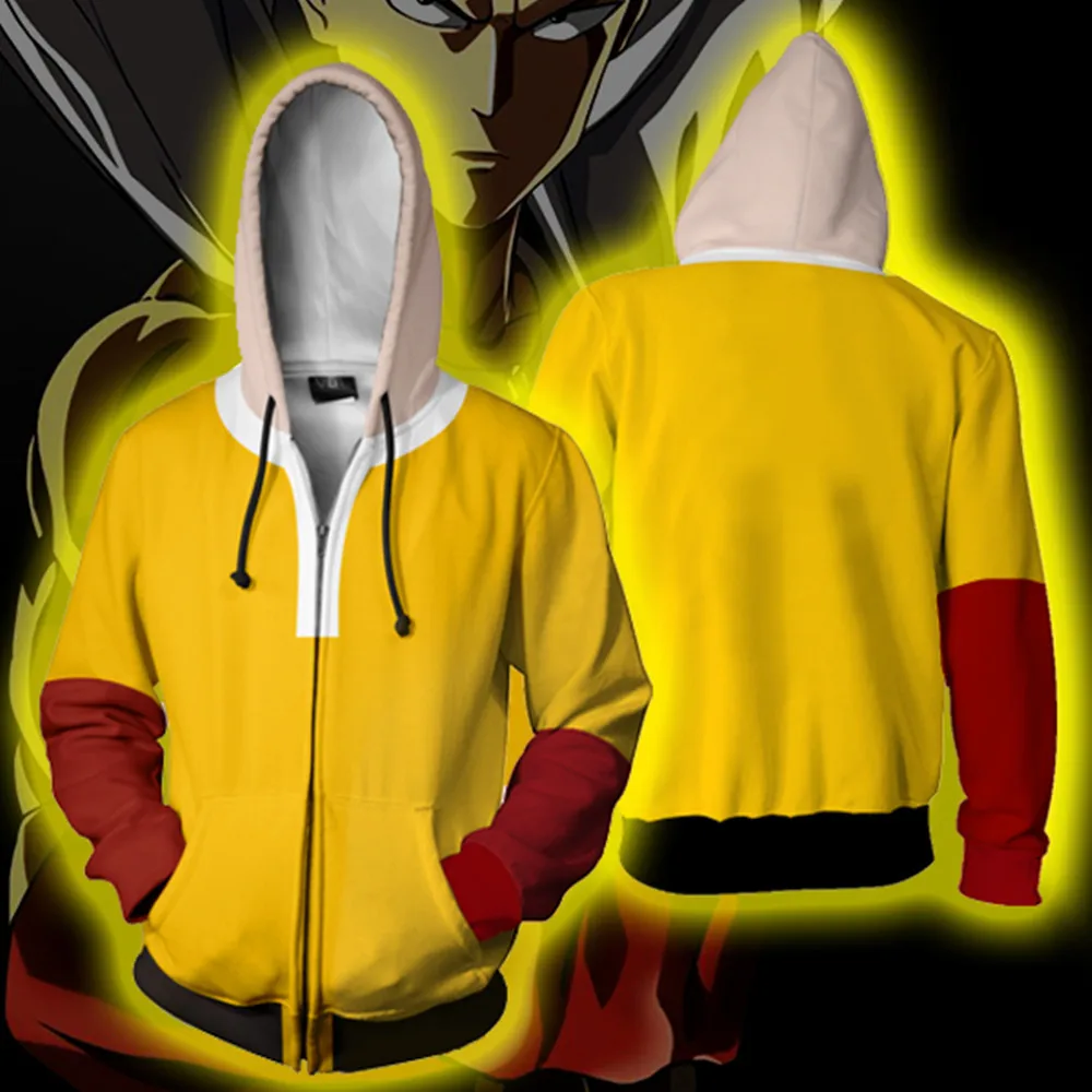 Аниме ONE PUNCH MAN кофты с капюшоном, посвященные Сайтаме костюмы для косплея 3D принт ONE PUNCH MAN толстовки Косплей человек с капюшоном Повседневная куртка