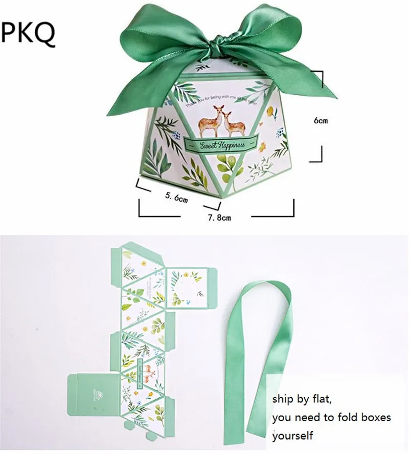 30 шт. розовый маленький бриллиант коробка конфет с лентой свадебной вечерние