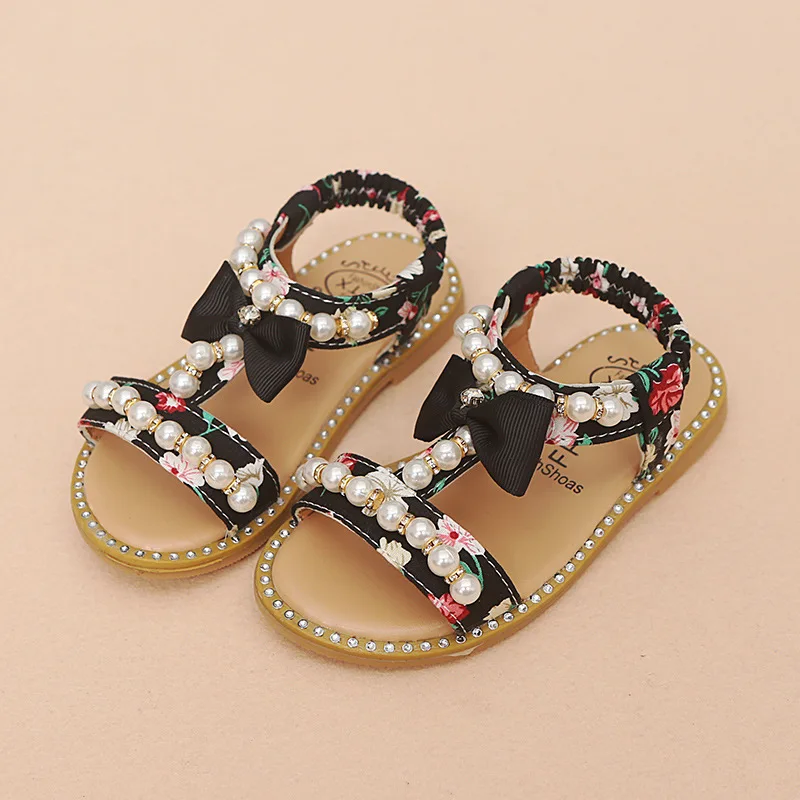 Новинка лета 2019 детская пляжная обувь сандалии для маленьких девочек принцессы с