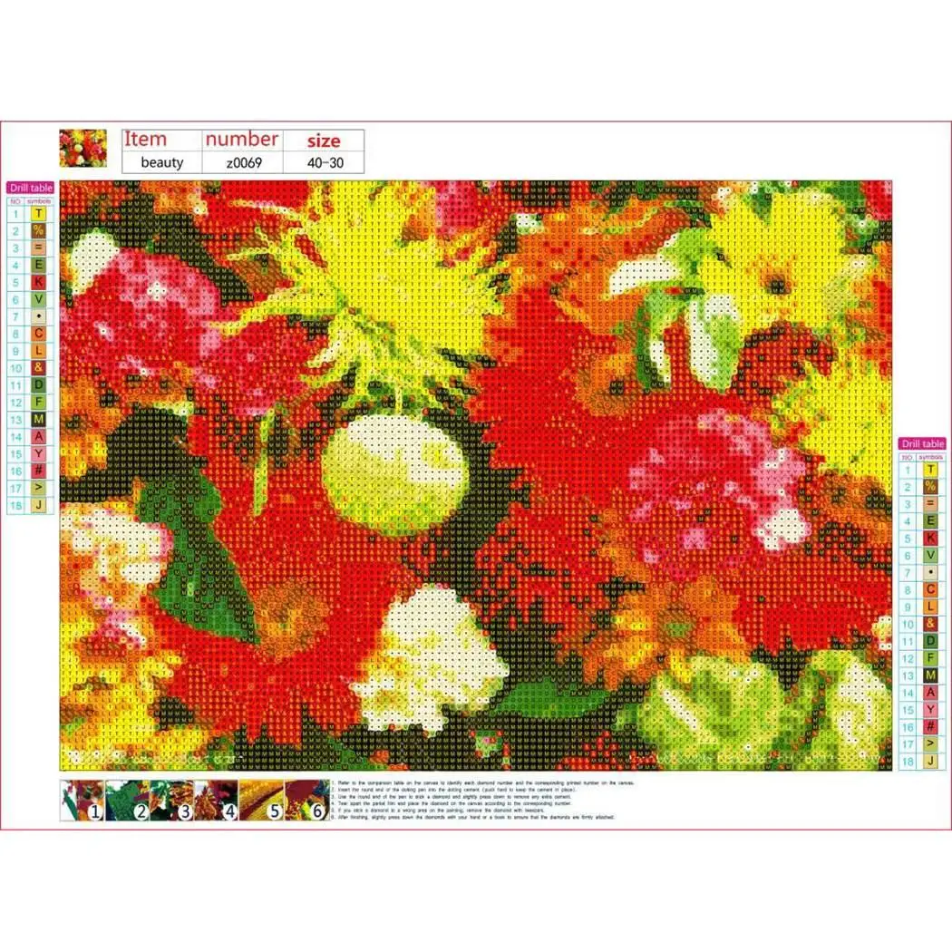 DIY бескаркасная палочка для вышивания крестиком с цветочным принтом